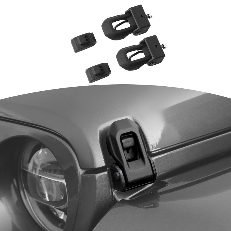 RT-TCZ for Jeep JL OEM Hood Latches Catch Kit for Jeep Wrangler JL JLU 2018-Present for Gladiator JT 2020-Present Original Factory Black 2pcs - Image 1